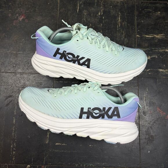 Hoka One One Rincon 3 Size 9B Womens Blue Running Sneakers (1119396 SOAB) - Picture 1 of 6
